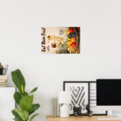 POSTER MANGER PLUS D'AFFICHE DE FRUITS (Bureau à domicile)