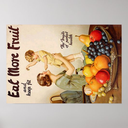 POSTER MANGER PLUS D'AFFICHE DE FRUITS (Devant)