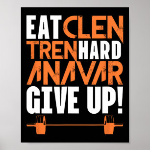 Poster Manger Sain Tren Dur Gym Bodybuilding Fitness Work