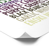 Poster Manger sainement Arc-en-ciel Fruits et légumes Tex (Coin)