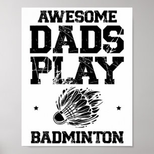 Poster Manger Sleep Badminton Répéter Shuttle Racket
