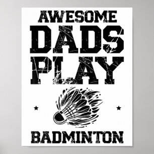 Poster Manger Sleep Badminton Répéter Shuttle Racket