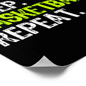 Poster Manger Sleep Basketball Répéter Lecteur Fun Cool L (Coin)