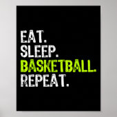 Poster Manger Sleep Basketball Répéter Lecteur Fun Cool L (Devant)