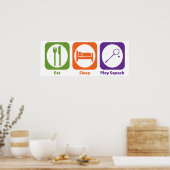 Poster Manger Sleep Jouer Squash (Cuisine)