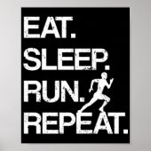 Poster Manger Sleep Run Répéter Marathon Runner Jogging S (Devant)