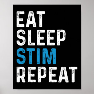 Poster Manger Sleep Stim Répéter Stimming Sensibilisation