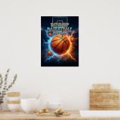 Poster Manger Sommeil Basket-ball Feu (Cuisine)