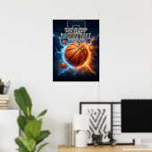 Poster Manger Sommeil Basket-ball Feu (Bureau à domicile)