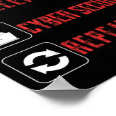 Poster Manger Sommeil Cyber Sécurité Répéter Éthique Hack (Coin)