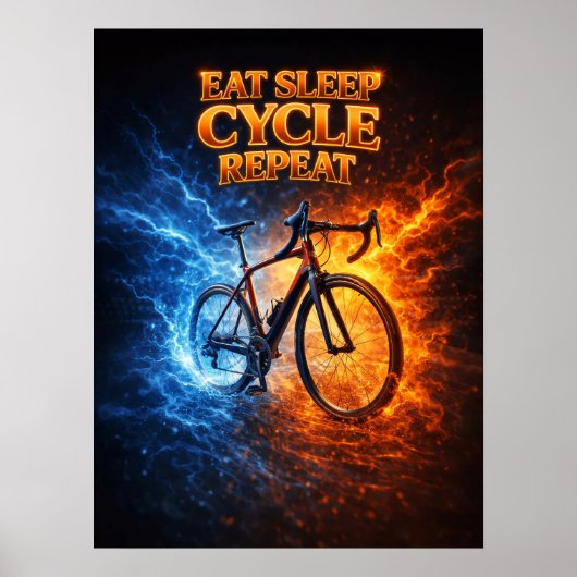 Poster Manger Sommeil Cycle Rétro (Devant)