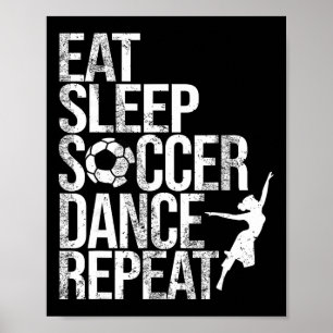 Poster Manger Sommeil Football Gymnastique Répéter Sport