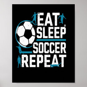 Poster Manger Sommeil Football Répéter Quotidiennement Ro
