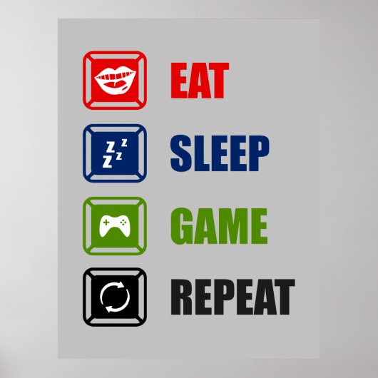 Poster manger veille Jeu répétition mot art (Devant)