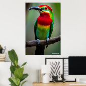 Poster Mangeur d'abeilles à bec rouge (Bureau à domicile)
