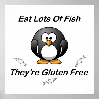 Poster Mangez beaucoup de poisson, ils sont sans gluten