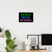 Poster Mangez Bien Exercice Mourir Sain - Drôle Humour fo (Bureau à domicile)
