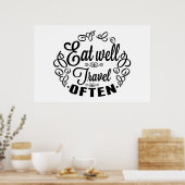 Poster Mangez bien le voyage souvent (Cuisine)