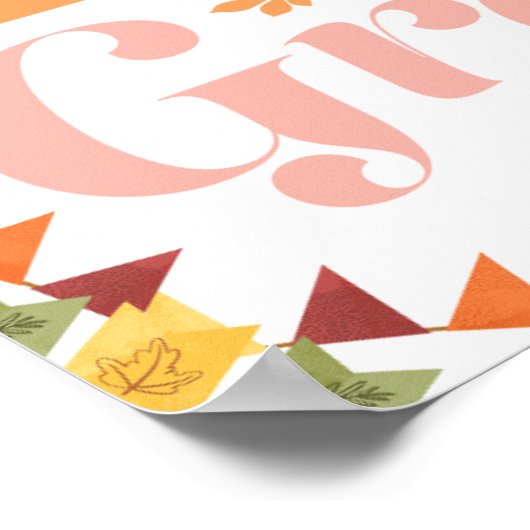 Poster Mangez Boire et soyez reconnaissant (Coin)