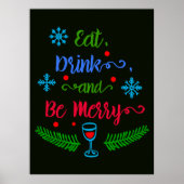 Poster Mangez, buvez et soyez joyeux, Fêtes de Noël, ZSSP (Devant)