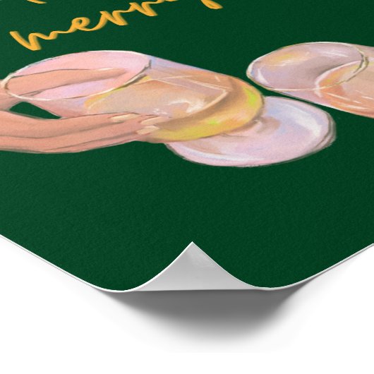 Poster Mangez, Buvez et soyez Joyeux, Joyeux, Noël, Rétro (Coin)