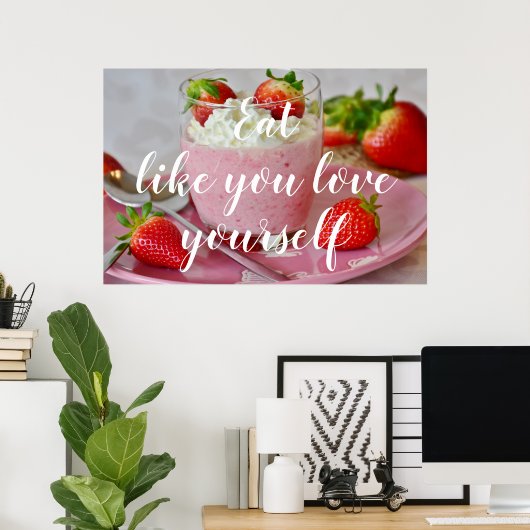 Poster Mangez Comme Vous Vous Aimez // Fraise Smoothie (Bureau à domicile)