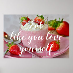 Poster Mangez Comme Vous Vous Aimez // Fraise Smoothie