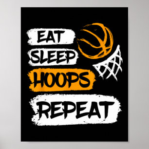 Poster Mangez des cerceaux de sommeil Répéter le basket-b