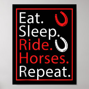 Poster Mangez Des Chevaux De Sommeil Répétez L'Humour Pou
