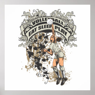 Poster Mangez, dormez, jouez au volley-ball