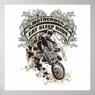 Poster Mangez, dormez, montez le motocross