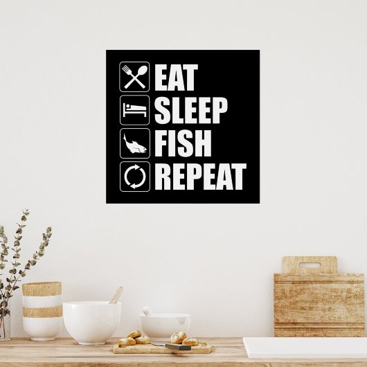 Poster Mangez du poisson endormi Répéter (Cuisine)