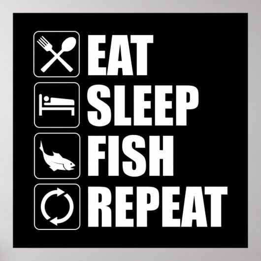 Poster Mangez du poisson endormi Répéter (Devant)