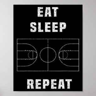 Poster mangez la répétition de basketball de sommeil