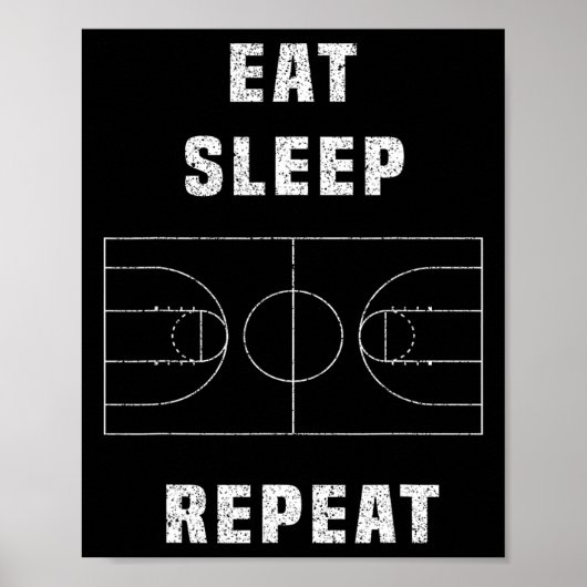 Poster mangez la répétition de basketball de sommeil (Devant)