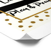 Poster Mangez l'amour rire jouer prier noir dots d'or pos (Coin)