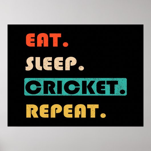 Poster Mangez le cricket du sommeil Répéter (Devant)