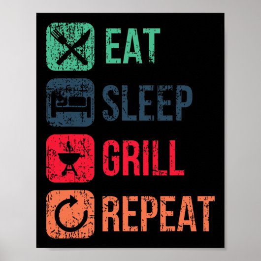 Poster Mangez le grill du sommeil Répéter (Devant)