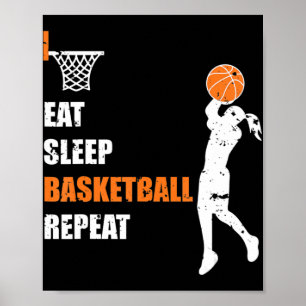 Poster Mangez Le Sommeil Basketball Répétez Les Filles Ba