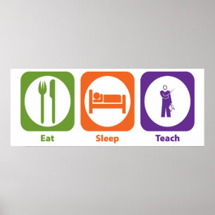 Poster Mangez le sommeil enseignent