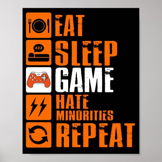 Poster Mangez le sommeil Jeu Haine Minorités Répéter (Devant)