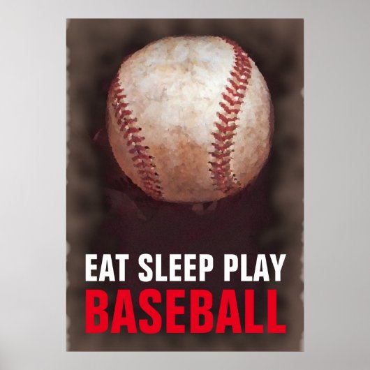 Poster Mangez le sommeil Jouer au baseball (Devant)