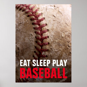 Poster Mangez le sommeil Jouer au baseball