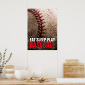 Poster Mangez le sommeil Jouer au baseball (Cuisine)