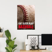 Poster Mangez le sommeil Jouer au baseball (Bureau à domicile)