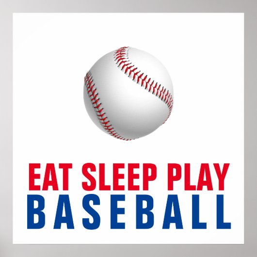 Poster Mangez le sommeil Jouer au baseball (Devant)