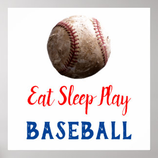Poster Mangez le sommeil Jouer au baseball