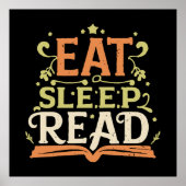 Poster Mangez Le Sommeil Lire, Lecture Drôle (Devant)