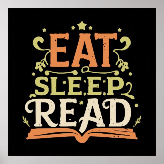 Poster Mangez Le Sommeil Lire, Lecture Drôle (Devant)