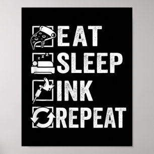 Poster Mangez L'Encre Du Sommeil Répéter, L'Artiste Tatou
